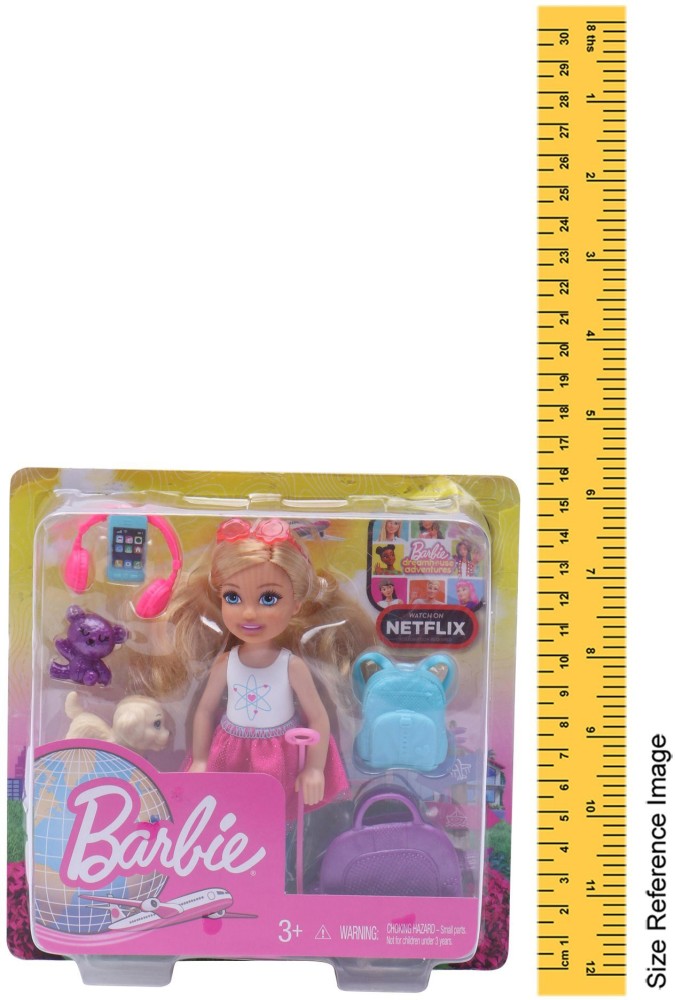 BARBIE Chelsea Doll With Travel Accessories Pink - Height 13 cm