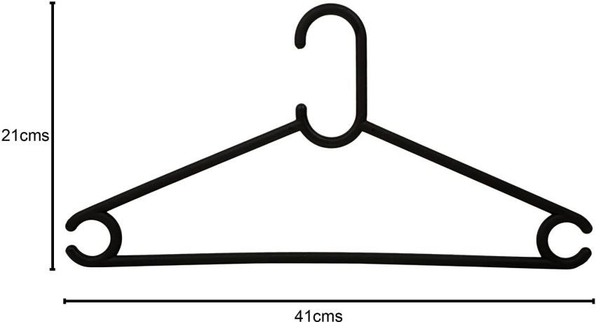 Zollyss White- Black Plastic Hangers Heavy Duty Dry Wet Clothes Hangers  with Non-Slip Pads Space