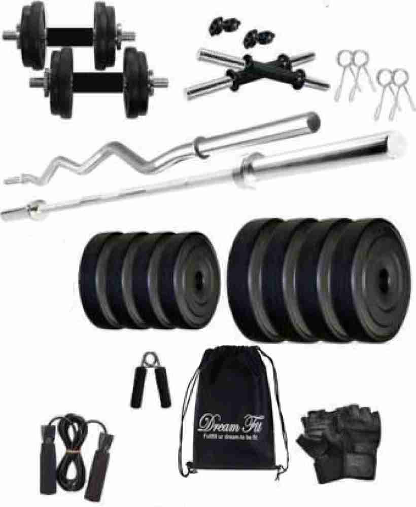 DreamFit 30 kg Home gym with 5 ft Straight Rod 3 ft Curl Rod And