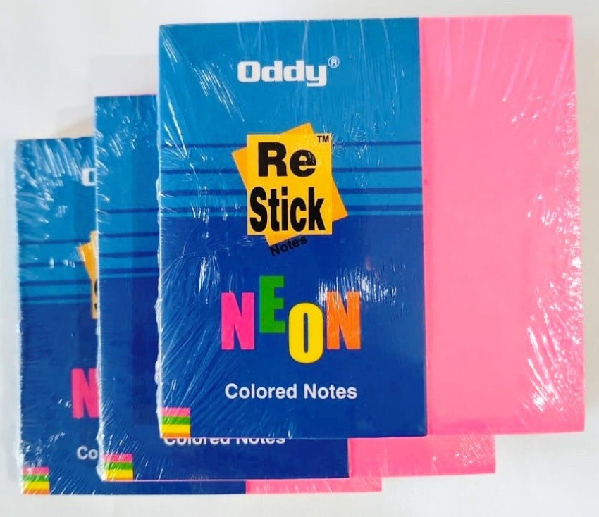 Lined Sticky Note Pads Neon Jotter Remove It Post Notes Pads 76mm x 76mm  3x3