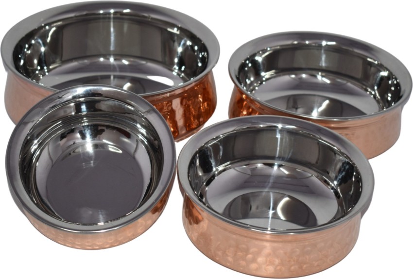 Stainless Steel Curry Biryani Pot Indian Serving Tope Patila Bhagona with  Lid