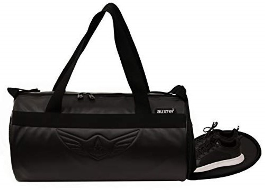 Auxter Black Leatherette Gym Duffel Bag for Men Women with Shoe Compartment Buy Auxter Black Leatherette Gym Duffel Bag for Men Women with Shoe Compartment Online at Best Prices