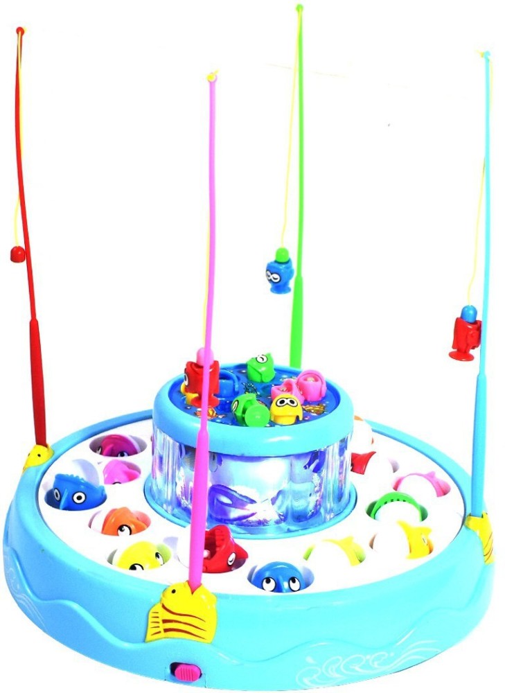 SALEOFF Musical Fish Catching Game Big with 26 Fishes, 4 Pods & 3D
