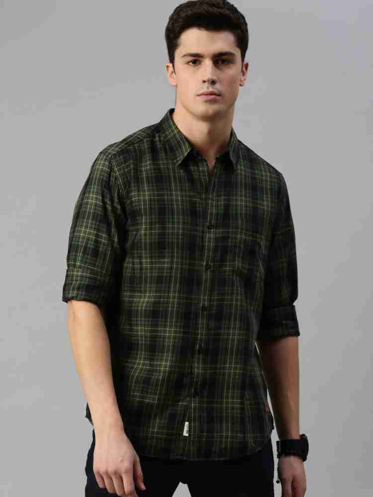 Roadster Men Checkered Casual Dark Green, Black Shirt - Buy Roadster Men  Checkered Casual Dark Green, Black Shirt Online at Best Prices in India