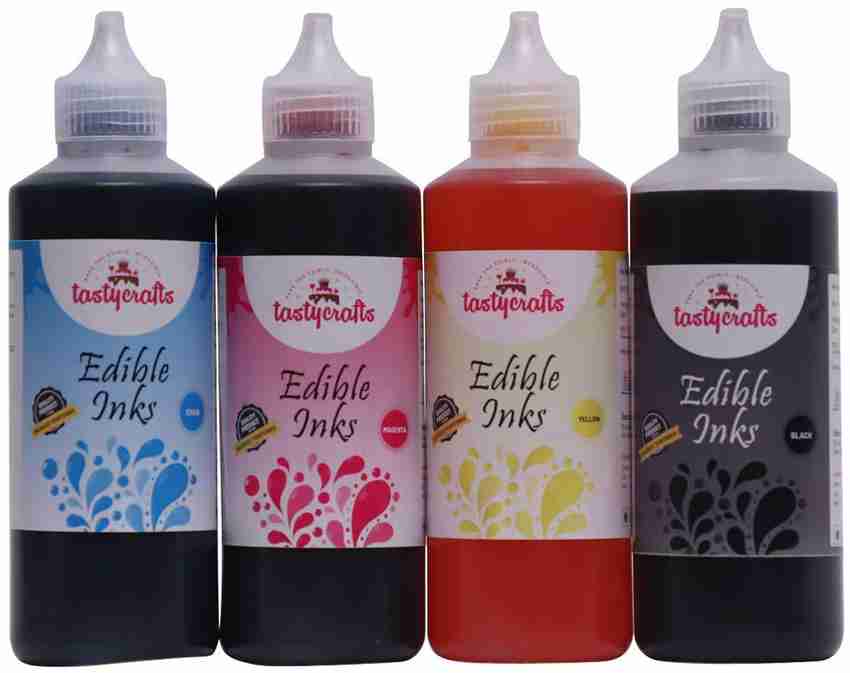TastyCrafts Edible Printer Ink Edible Printing Special for Photo Cake Decor Compatible with All Printers Combo of Cyan Magenta Yellow and