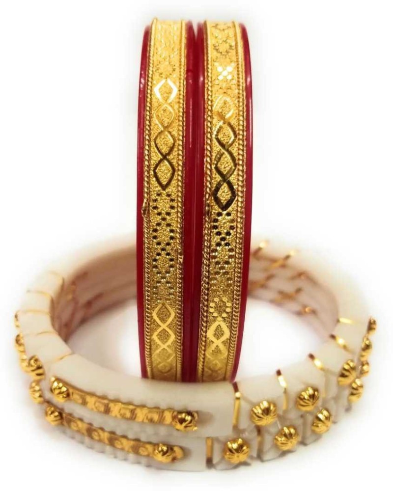 Plastic bangle with hot sale gold design