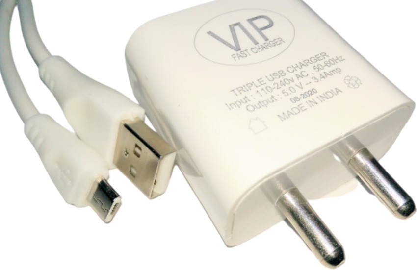 VIP MOBILES 3.4 A Multiport Mobile Charger with Detachable Cable