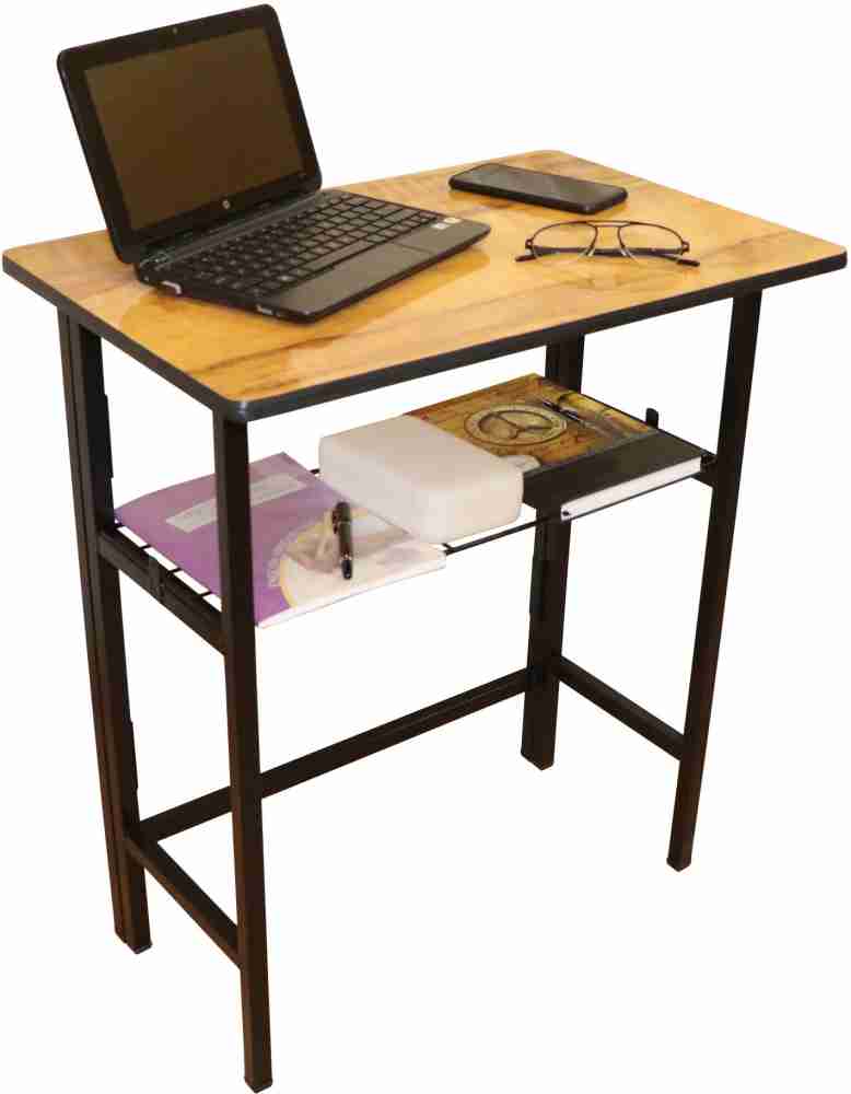 Wooden Laptop Writing Desk Table Top With Adjustable Height - Foldable,  Office (Wooden Teak)