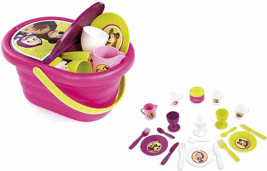 Smoby Picnic Basket Toy Playset for Kids Boys Girls Age 2