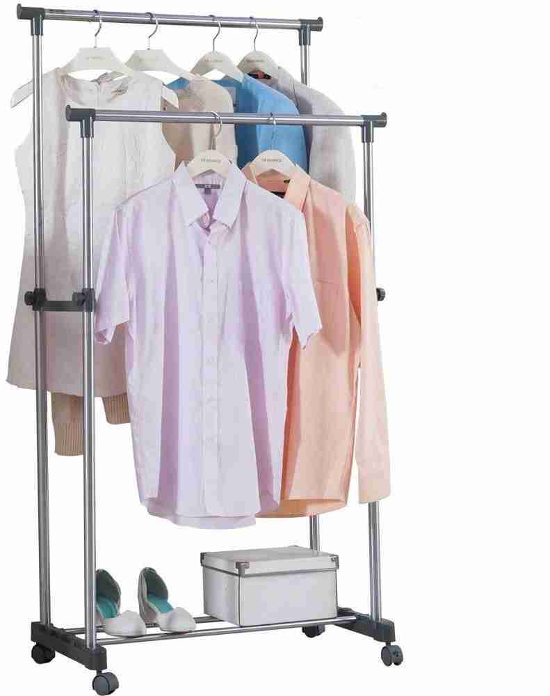 Floor Standing Lingerie Display Stand Iron Double-Sided Pajama Skirt Shorts  Display Stand Commercial Clothing Rack (Black 150x40x130cm)