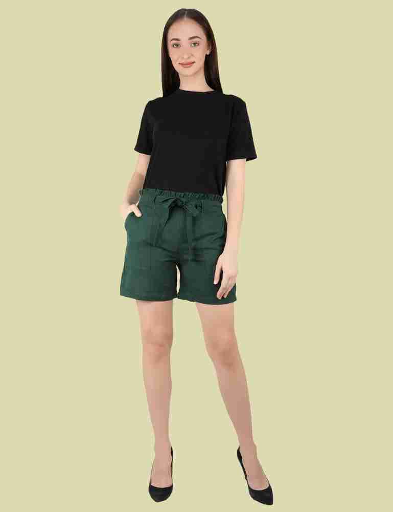 Green colour shorts sales