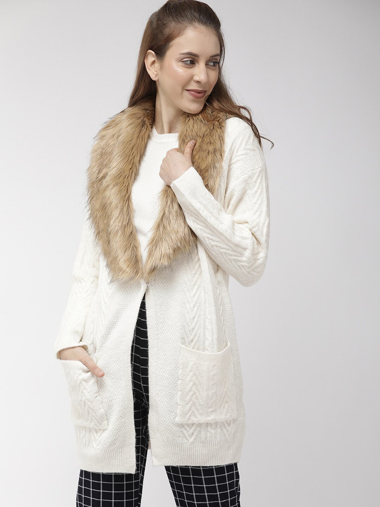 FOREVER 21 Solid Round Neck Casual Women White Sweater Buy