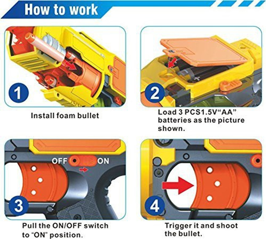 Vintage Nerf N-strike Barricade RV-10 Foam Dart Gun Toy 