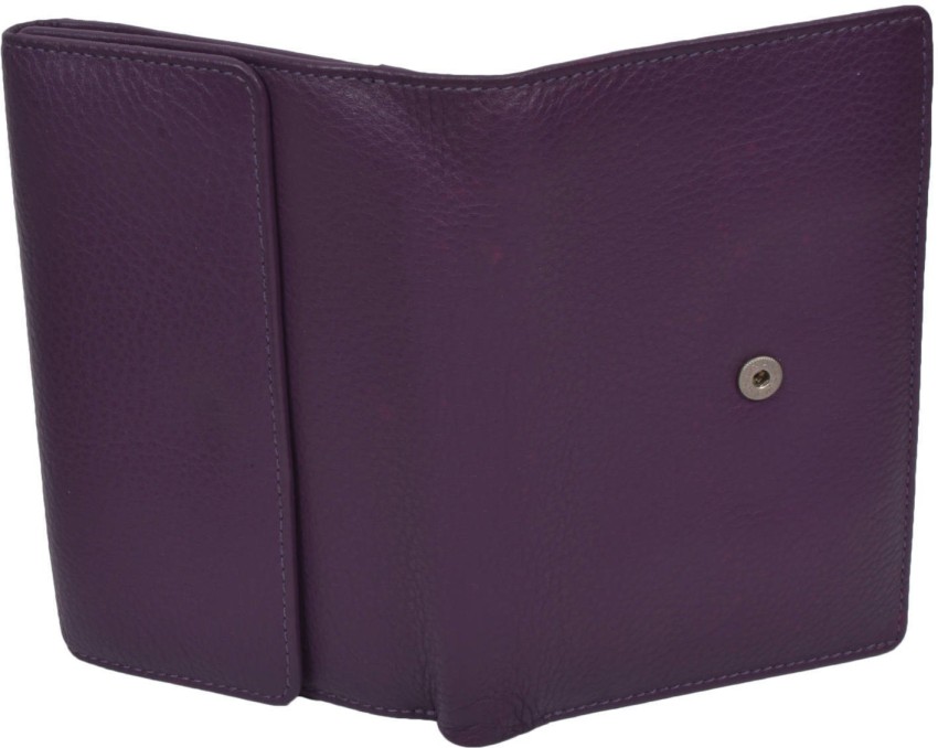 Leatherman Fashion Women Purple Genuine Leather Wallet Violet