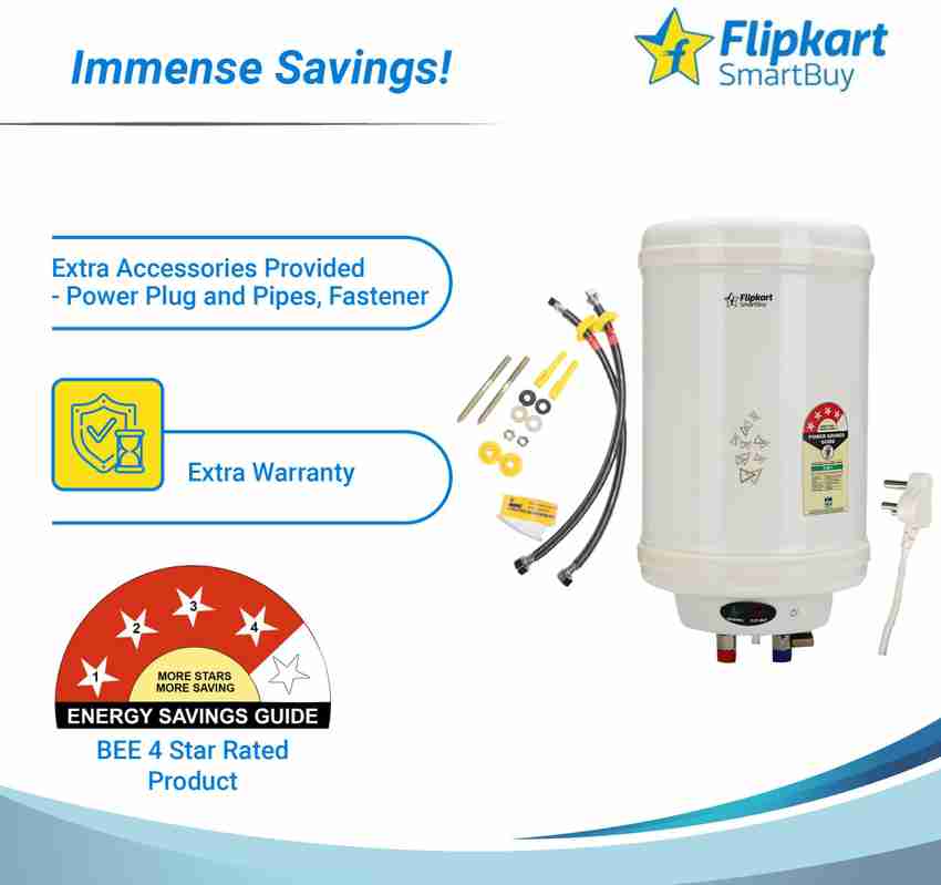 Flipkart SmartBuy 15 L Storage Water Geyser with Accessories (Steamer Pro,  Ivory) Price in India - Buy Flipkart SmartBuy 15 L Storage Water Geyser  with Accessories (Steamer Pro, Ivory) online at Flipkart.com