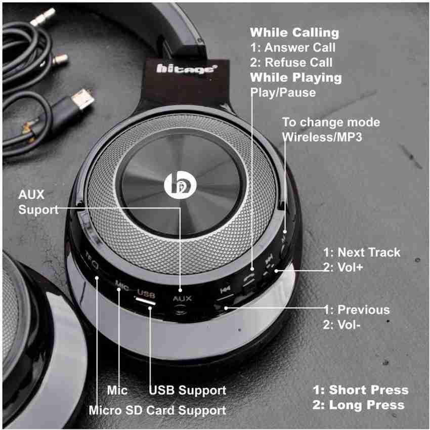 Hitage BTH768 Bluetooth Over Ear Folding Adjustable Wireless