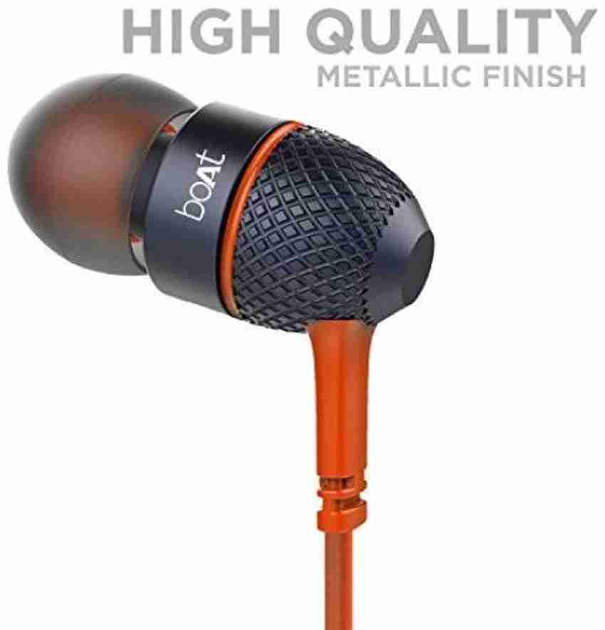 boAt Orange BassHeads 220 225 Super Extra Bass Wired Headset Wired