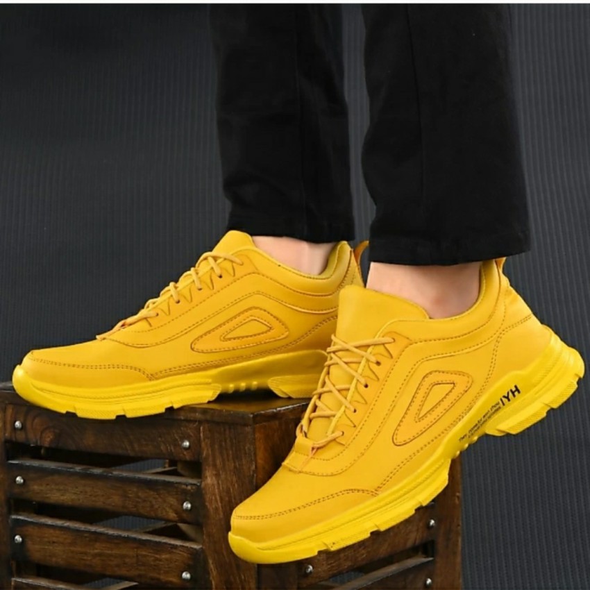 Yellow store colour sneakers