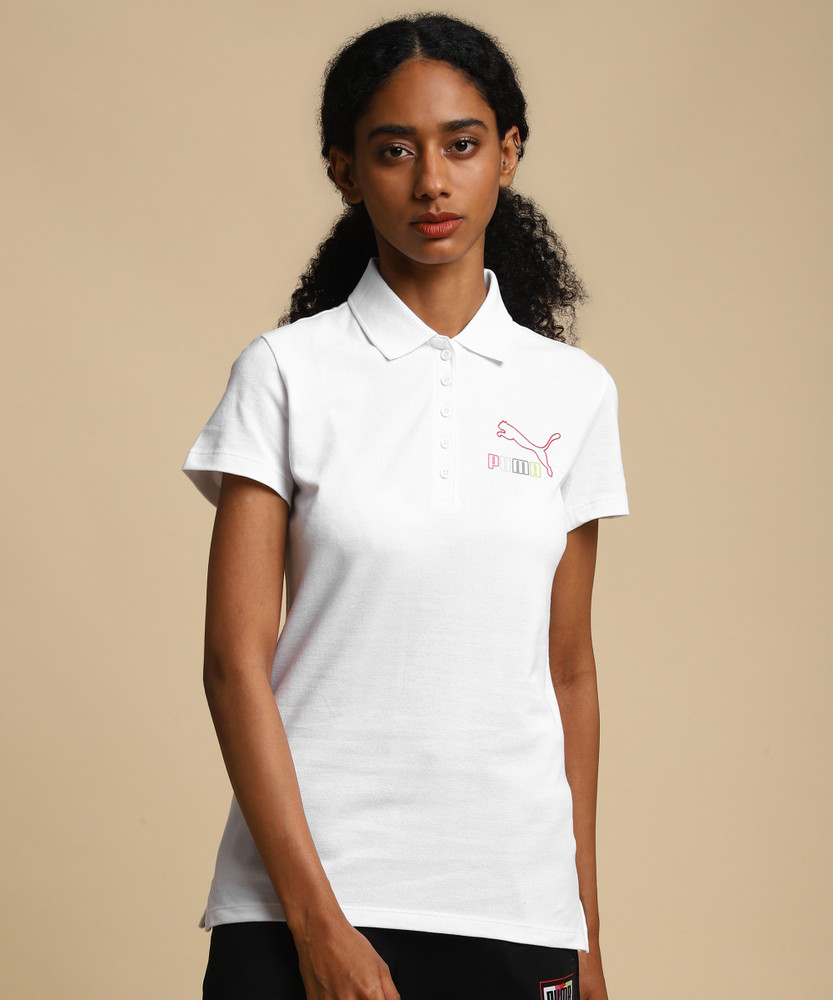PUMA Printed Women Polo Neck White T Shirt Buy PUMA Printed Women Polo Neck White T Shirt Online at Best Prices in India Flipkart