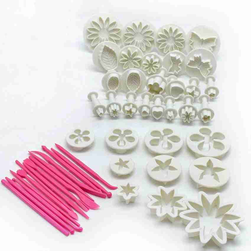 White Plastic Fondant Cutter Set, For Cake, Set Contain: 47 Pieces