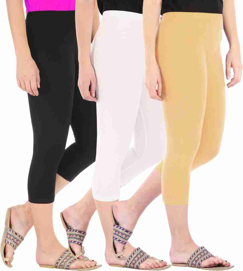 Buy That Trendz Capri Leggings Women Black, White, Brown Capri - Buy Buy  That Trendz Capri Leggings Women Black, White, Brown Capri Online at Best  Prices in India