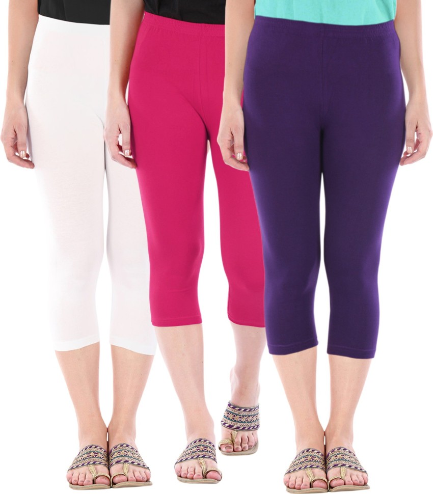 Buy That Trendz Capri Leggings Women White, Pink, Purple Capri