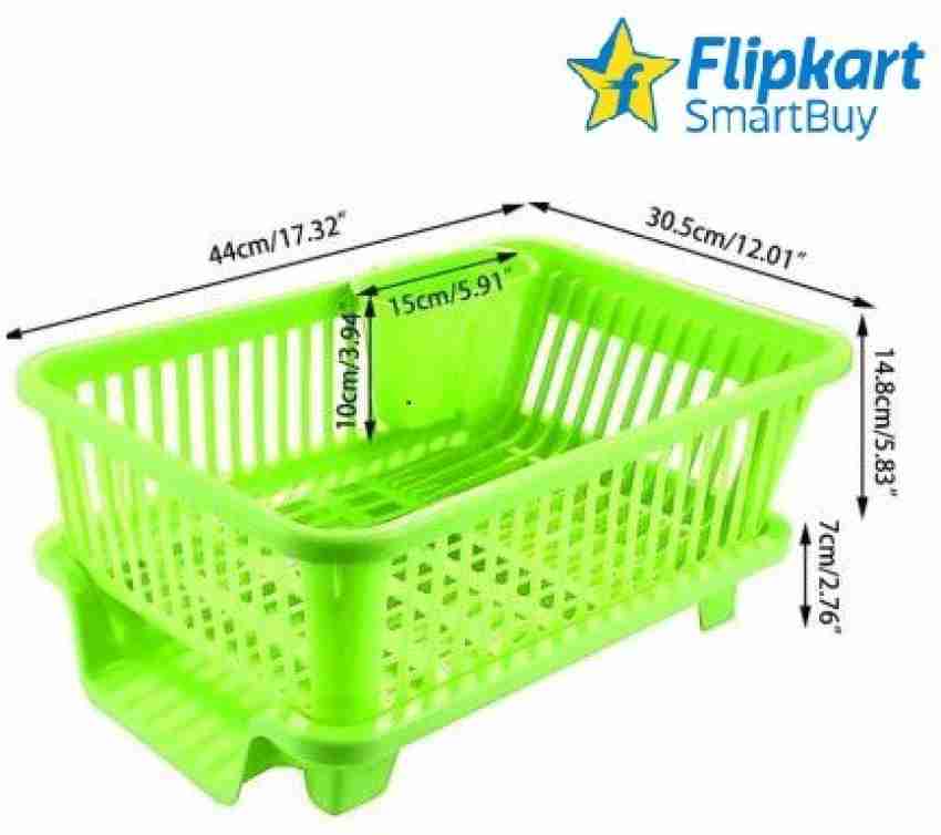 Flipkart SmartBuy Dish Drainer Kitchen Rack Plastic 3 in 1 Large