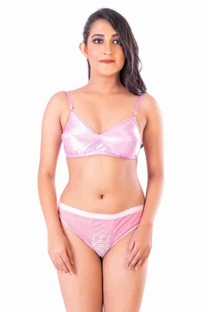 Buy online Purple Satin Bra And Panty Set from lingerie for Women
