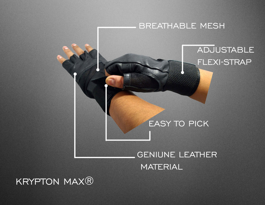 KRYPTON MAX GYM GLOVES Gloves for gym Leather Gym Gloves Wrist