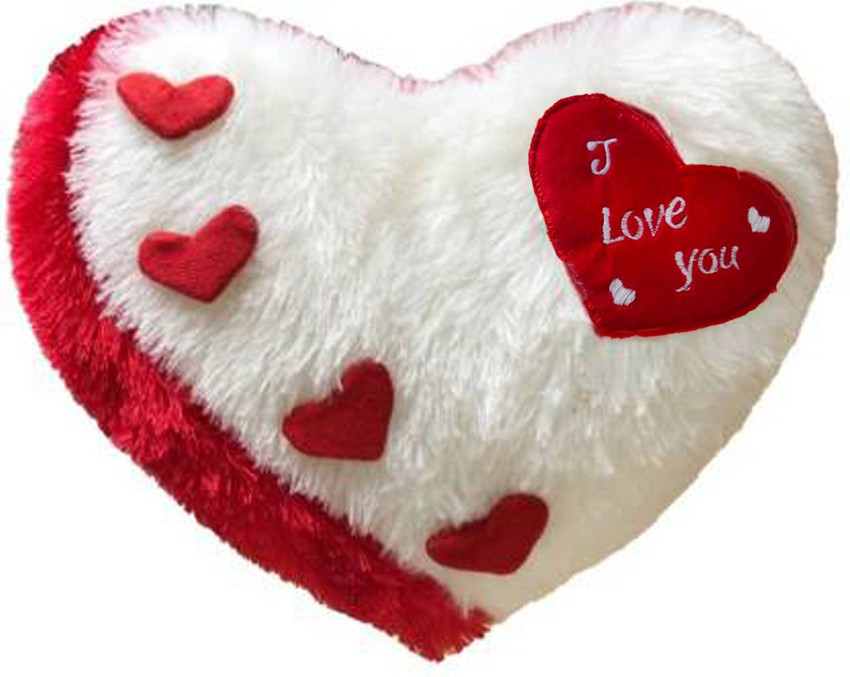 PriMaryHoMe Love Heart Pillow Gift Items for Girlfriend Boyfriend Husband Wife Couples Love Heart Shape Pillow White 37 cm Love Heart Pillow Gift Items for Girlfriend Boyfriend Husband Wife