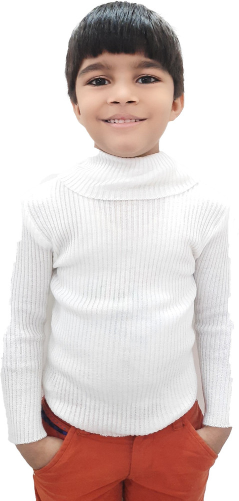 AD AV Woven Turtle Neck Casual Boys Girls White Sweater Buy AD AV Woven Turtle Neck Casual Boys Girls White Sweater Online at Best Prices in India