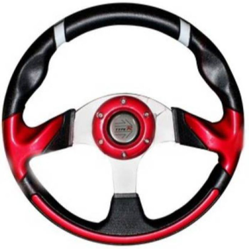 MIZZEO Red 3 Spoke Sporty and Stylish Vehicle Steering Wheel For