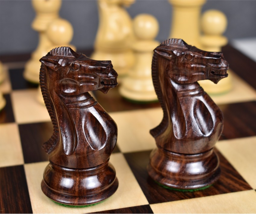 4.1 Pro Staunton Weighted Wooden Chess Set- Chess Pieces Only - Eboni –  royalchessmall