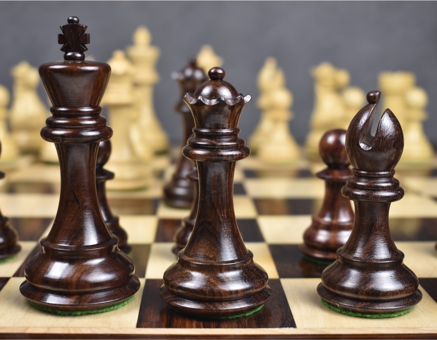 4.1 Pro Staunton Weighted Wooden Chess Set- Chess Pieces Only - Eboni –  royalchessmall