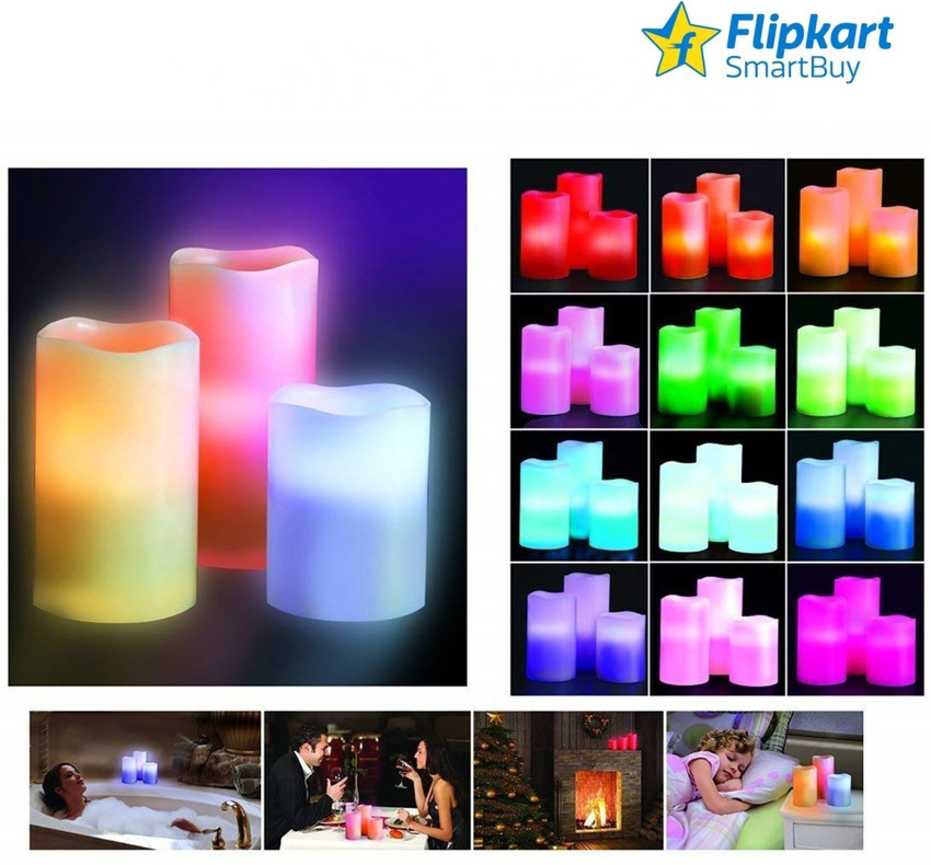 Flipkart SmartBuy Color Changing LED Candles Set of 3 Flameless