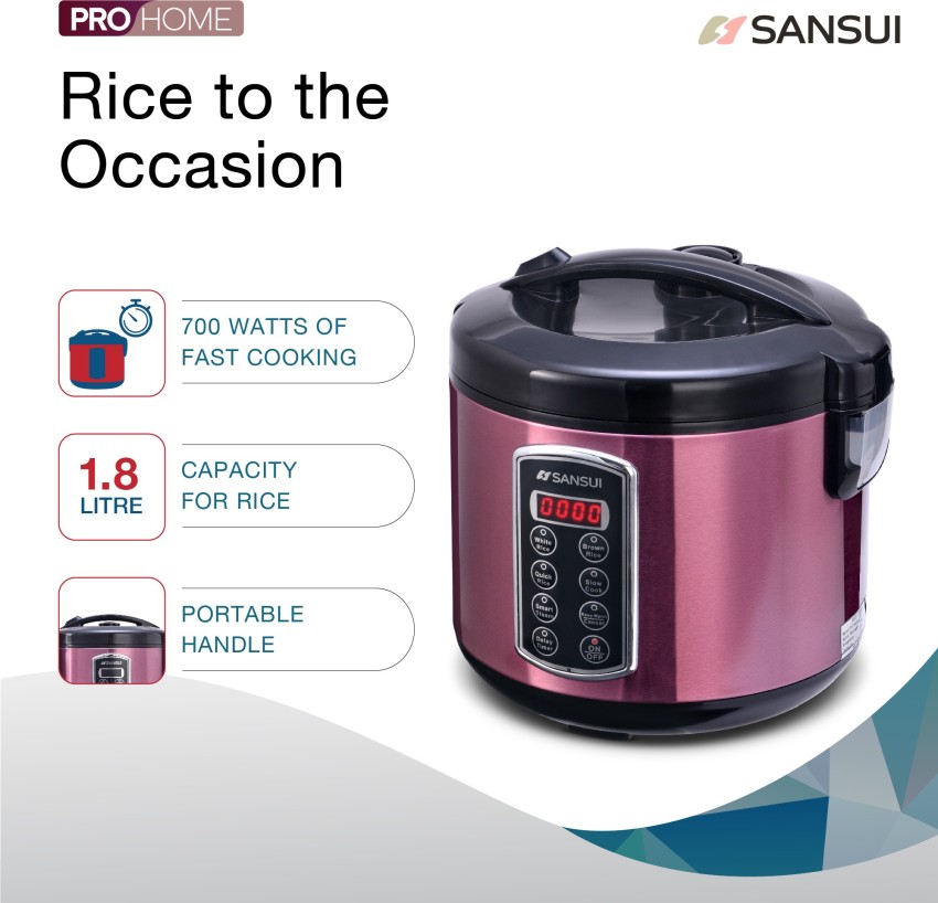 Sansui Deluxe Plus Electric Rice Cooker with Steaming Feature Price in India  - Buy Sansui Deluxe Plus Electric Rice Cooker with Steaming Feature Online  at