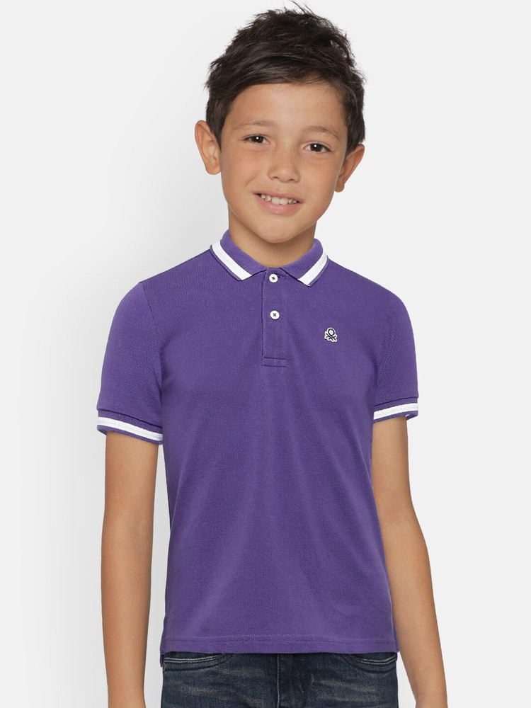 Flipkart United Colors of Benetton Boys Solid Pure Cotton T