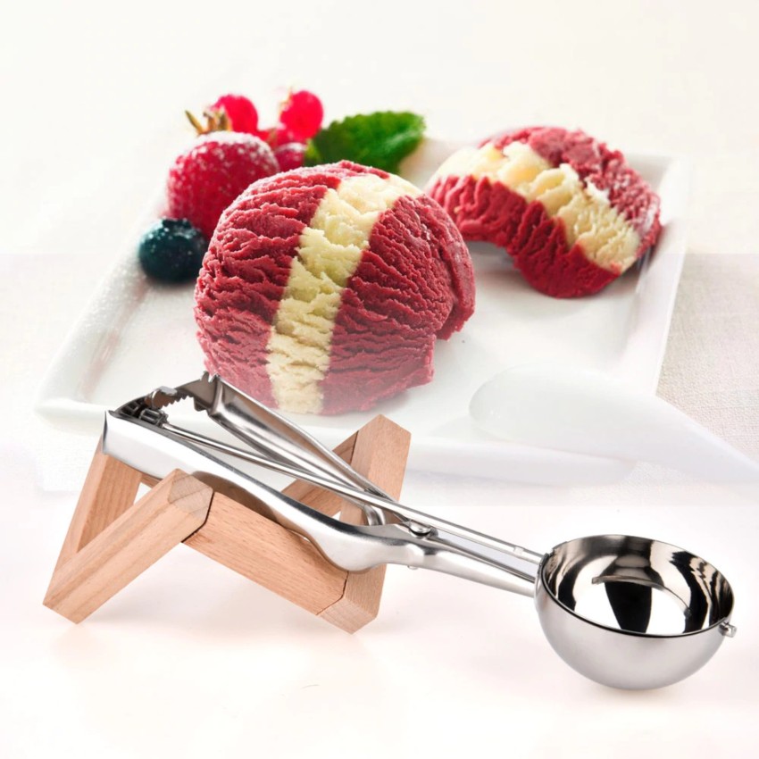 3 Size Stainless Steel Ice Cream Scoop Spoon Spring Handle Cookie
