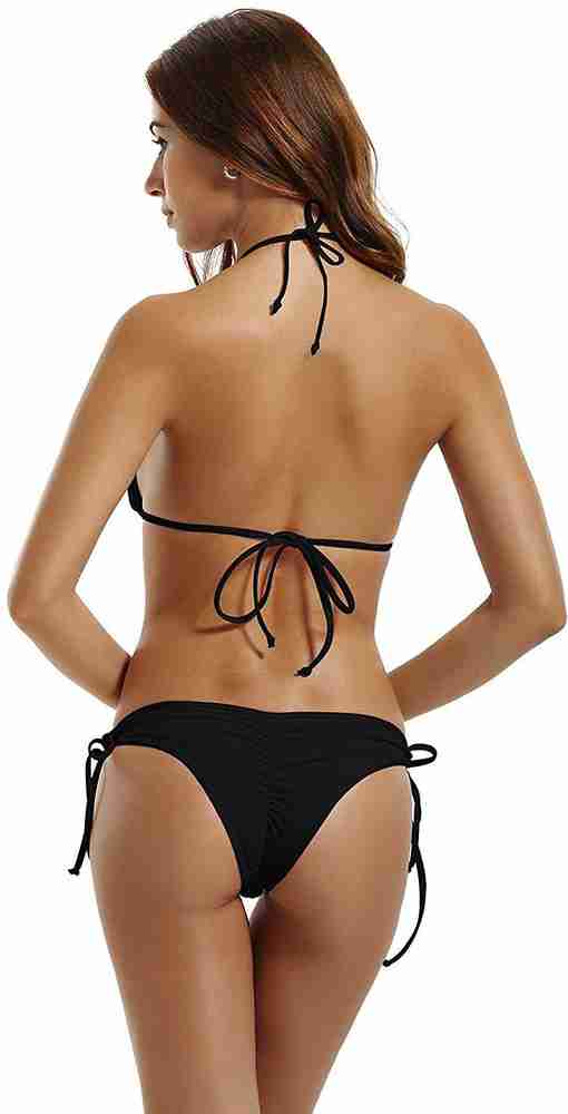 Bikini 2017 One Type Sexy Swimwear Women Solid Zippered Back