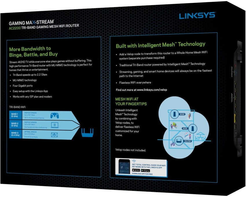 Linksys MR8300 Mesh WiFi Router, AC2200