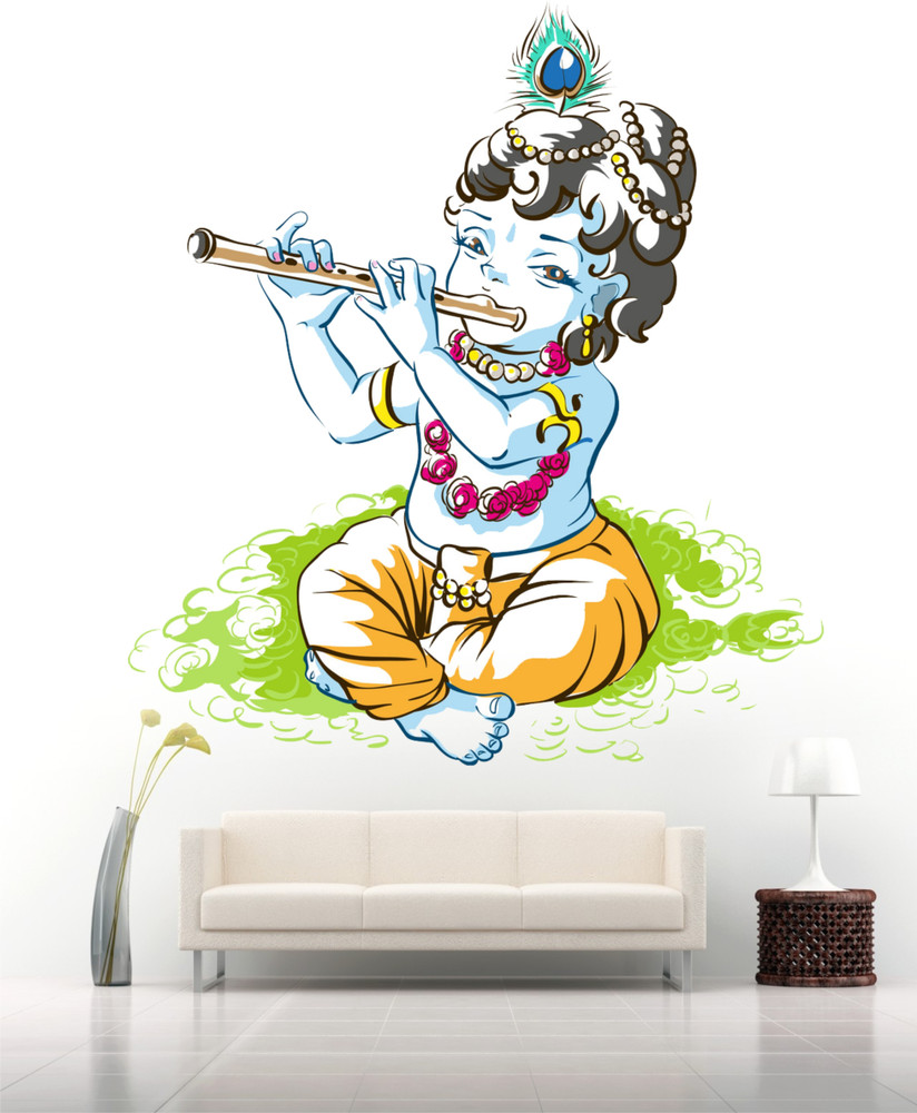 Ocean Decore 66 cm living bal gopal krishna wall stickers Self ...