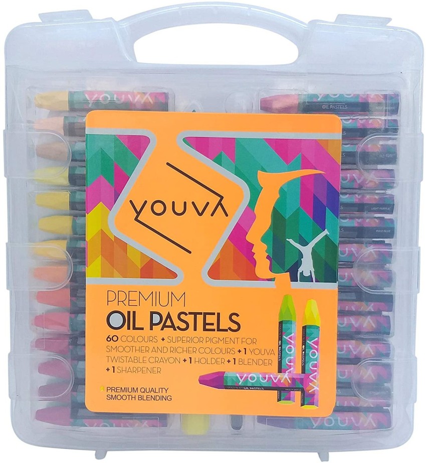 Oil Pastels,24+1 Assorted Colors+1 Sharpener and 1 Pastel Holder