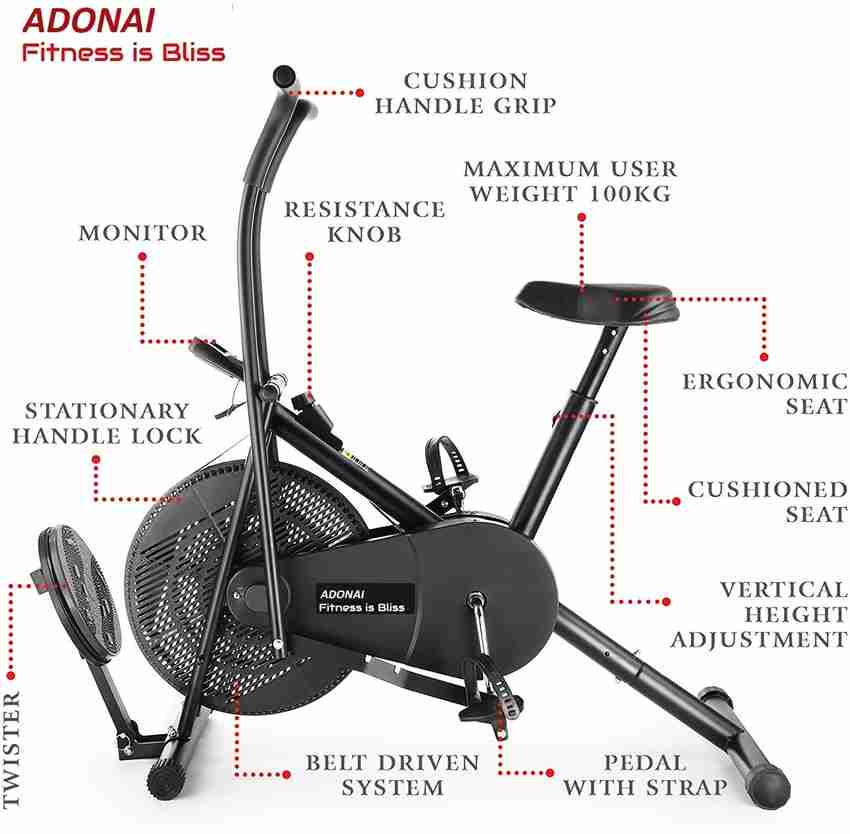 Upright exercise bike with deals moving arms