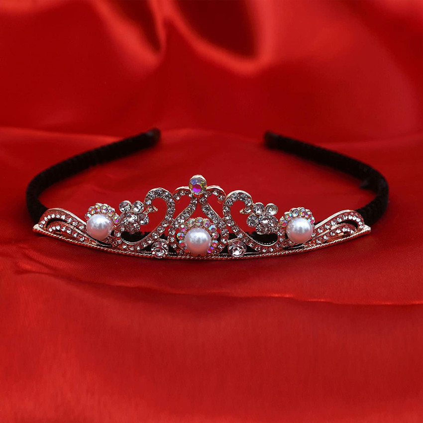 Rapidsflow Crown Hair Bands With Stones For Girls And Kids Hair