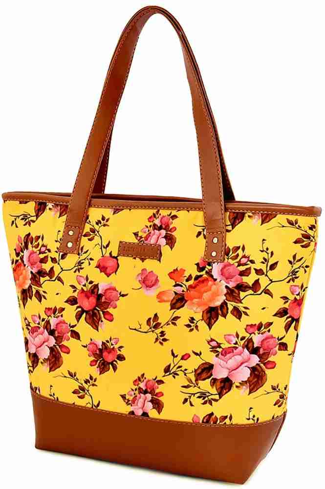 Buy Lychee bags Women Printed Canvas Multicolor Tote Bag at