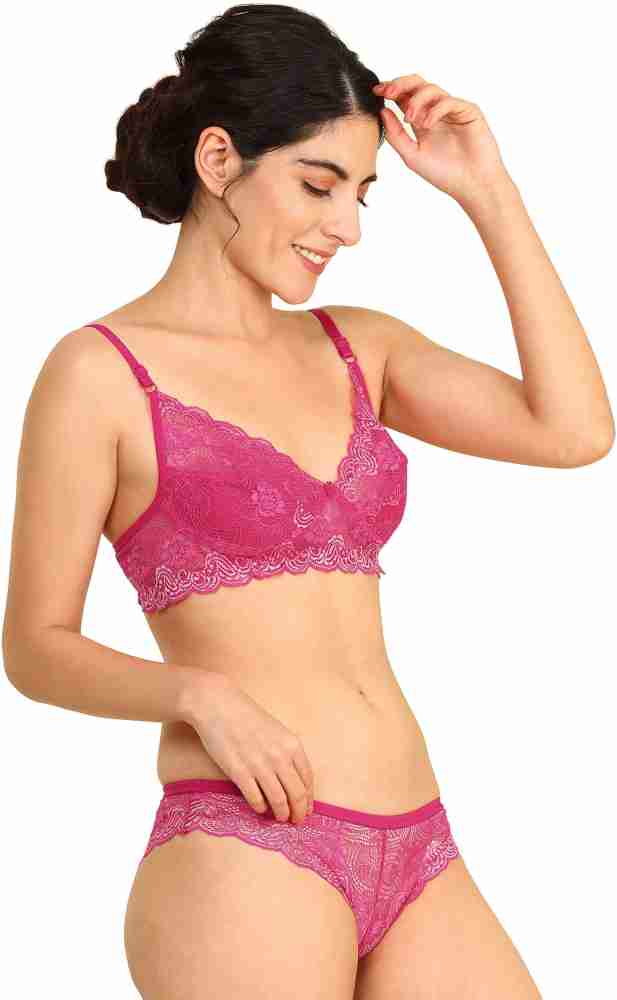 Cup's-In Pink::Blue Lingerie Set
