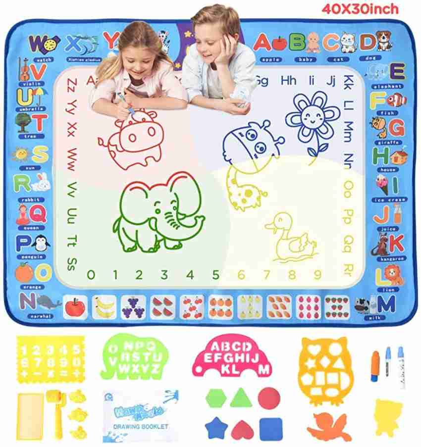Water Drawing Mat Aqua Magic Doodle Mat Extra Large Water Drawing Doodling  Mat Coloring Mat Educational Toys Gifts for Kids Toddlers Boys Girls Age 3