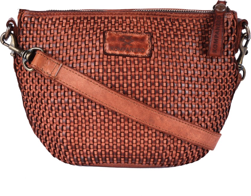 Buy Kompanero Brown Genuine Leather Slingbag (B-9361-COGNAC) at