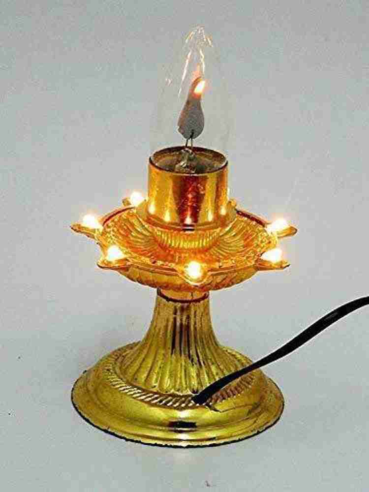 M2 LOOK LED Bulb Lights Diya 7 Deep Deepak for Pooja Puja Mandir