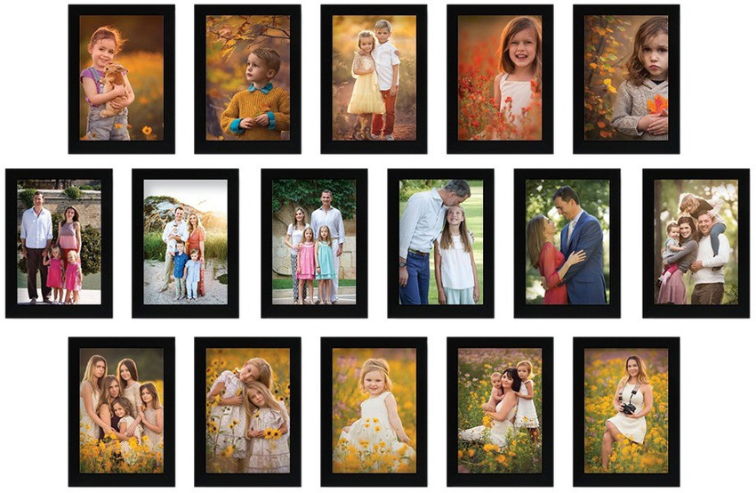 UniqueArt Set of 16 Black Wall Photo Frame Picture Frame for Home